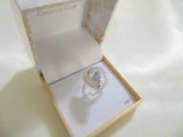 Charter Club size7 Silver-Tone Cubic Zirconia Pear Ring CL138 $27 - £9.80 GBP