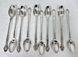 10 Vintage Oneida Community Affection Floral Silverplate Iced Tea Spoons... - $39.11