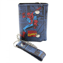 Spider-Man Marvel Comics Origins Chain Wallet Blue - £23.47 GBP