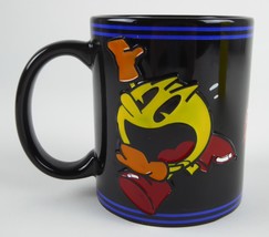 Pac-Man Raised 3D Yellow PacMan 12 oz Black Coffee Mug Cup numskull Rare - £10.27 GBP