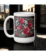 Skulls and Roses Gothic Mug | Dark Aesthetic Coffee Cup Gift | 11oz 15oz - €13,56 EUR+