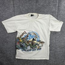 Vintage Habitat Shirt Mens Large White Live And Let Live Animal Zoo Grap... - $32.91