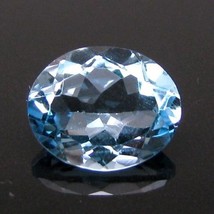 TOPAC Natural Azul Certificado 3.86Ct Ovalado Facetado Piedra Preciosa C... - $28.50