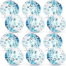 12 Pieces Blue Inflatable Glitter Beach Balls 16 Inch Bouncy Confetti Be... - $40.84