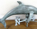Large Copper Dolphin Weathervane with Blue Verde Finish NWSE Directionals - $226.71
