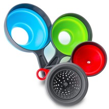 Funnel With Strainer For Kitchen Use, Funnels For Filling Bottles, Wide Mouth Ca - £11.70 GBP