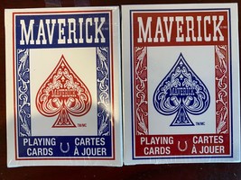 Lot of 2 New And Factory Sealed Maverick Playing Cards Red and Blue Decks - £10.06 GBP