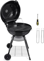 Featuring A Round Black Enamel Lid And Bowl, The Hasteel 22-Inch Charcoal Grill - £78.50 GBP