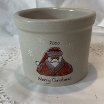 Robinson Ransbottom RRP Pottery Merry Christmas Santa Stoneware 1 Pint Crock USA - £6.41 GBP