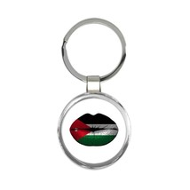 Lips Jordanian Flag : Gift Keychain Jordan Expat Country For Her Woman Feminine  - £6.30 GBP
