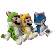 Super Mario 3D World Plush Cat Mario Cat Luigi Cat Toad Fun Gift Lot Of 3 Bundle - £43.60 GBP