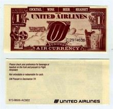 United Airlines Free Drink Coupon Air Currency Expired Cocktail Beer Hea... - £7.78 GBP