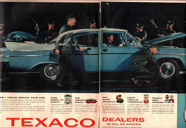 1957 Texaco PRINT AD Dealers Service Men Servicing Car Great Vintage Gar... - $24.11