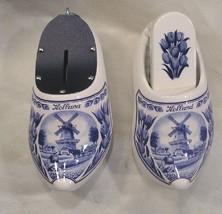 SET OF  TWO WALL HANGING  HOLLAND CLOGS 1 SAVING BANK &amp; CLOTHES BRUSH HO... - $19.80