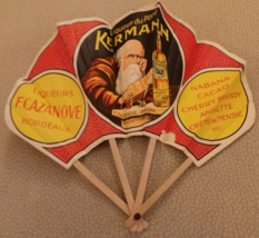 Vintage Advertising Fan for Kermann / Cazanove Liqueurs Blk Head Rhum; P... - $20.00