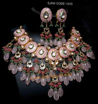VeroniQ Trends-New Designer Necklace set in Kundan,Faux Purple Gemstones - £150.56 GBP