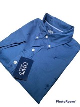Chaps Men&#39;s S/S Palm Tree Print Sport Shirt w/Pocket Blue Size L Nwt Msrp $55 - £25.72 GBP