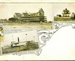 Vignette Hull Harbor Massachusetts MA Bug Light Hotel Pemberton 1900s UD... - $9.76