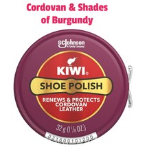 Kiwi Shoe Polish Cordovan Burgundy Leather Care 31g 1.13oz Renews &amp; Prot... - $181.55 MXN