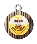 Beer Is My Valentine Pinback  Badge Button - $4.95