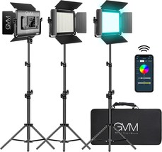 Gvm Rgb Led Video Light With Bluetooth Control, 880Rs 60W Photography, Cri97 - £332.59 GBP