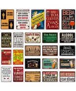 Funny Bar Signs In Brazilian Portuguese, Wine Beer Kitchen Decor Metal P... - £14.64 GBP+