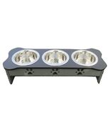 TRIPLE DISH ELEVATED POLY FEEDER - 5&quot;h for SMALL DOG PUPPY Amish Handmad... - $183.06 CAD