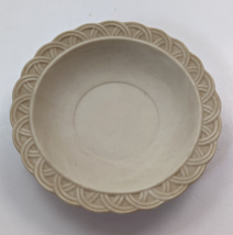 Lefton Trinket Dish Antique Ivory weave edge Bowl  5.5&quot; KW82244- Japan V... - £6.29 GBP