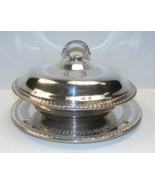 Vintage Silverplate Covered Soup Dish with Cracker or Cheese Tray 4-south - €126,65 EUR