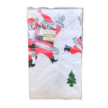 Vintage Christmas Santa Paper Table Cloth MCM Reeds Rembrandt Line 54&quot; x... - $16.70