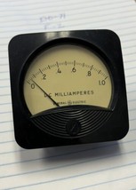 GE General Electric DC Milliamperes Panel Meter 0-1 mA Type DO-71 3&quot; x 3&quot; - $18.81
