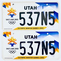 2002 United States Utah Olympic Winter Games Passenger License Plate 537N5 - £30.50 GBP