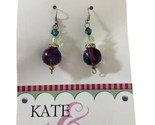 Kate &amp; Macy Clementine Design Dazzling Dragonflies Earrings Purple Jewelry - $8.90