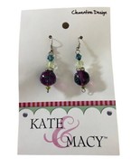 Kate &amp; Macy Clementine Design Dazzling Dragonflies Earrings Purple Jewelry - £6.95 GBP