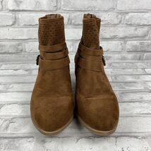 City Classified Ankle Booties Block Heel Boots Shoes Brown Size 7 Faux L... - $19.83