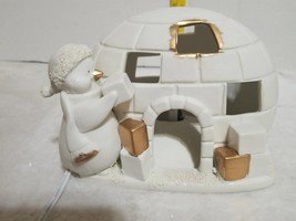 JC Penney Home Ivory Bisque Porcelain Penguin Igloo Accent Light Gold Accents - £13.08 GBP