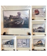Doris Sampson Painting Prints Lot Of 6 Signed And Matted Railroad Trains... - £26.93 GBP