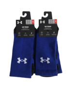 Under Armour UA Team Crew Socks Cushioned Blue 2 Pair 8.5-13 - £11.12 GBP