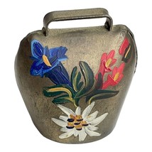 Mount Pilatus Swiss Metal Hand Painted Floral Cow Bell Vintage - £10.41 GBP