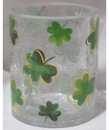 Yankee Candle Crackle Votive Tea Light Holder V/H TL/H WATERCOLOR SHAMROCKS - $44.46 CAD