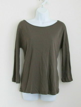 NWT PIAZZA SEMPIONE Moss Jewel Neck 3/4 Sleeve Modal Top Blouse 46/12 - $87.29