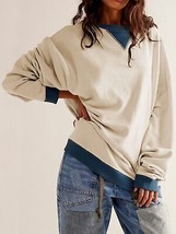 Contrast Dropped Shoulder Long Sleeve Sweatshirt - £24.41 GBP