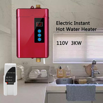 3000W Kitchen Electric Hot Tankless Water Heater Shower Instant Boiler Bathroom - £71.93 GBP