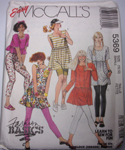 McCall’s Misses Size 10-12 Baby Doll tunic Or Top Leggings or Shorts #5369 - $5.99