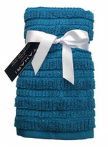 Tahari Hand Towels Cotton Set of 2 Turquoise Blue OEKO-TEX 16x28&quot; Beach House - £31.23 GBP