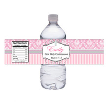 Girl First Communion Water Bottle Label - personalized digital label - £3.14 GBP