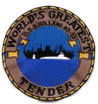 5&quot; Navy Uss Holland AS-32 World&#39;s Greatest Embroidered Patch - £22.39 GBP