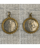 Vintage Pope Paulus VI Saint Christopher Italy Catholic 2 Tone Medal - $39.95 CAD
