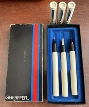 3-Sheaffer White Flat Top Pen VTG M Nib Ball With Box - £72.54 GBP