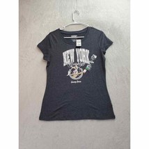 Looney Tunes T Shirt Juniors Size XL Gray Cotton Short Sleeve New York B... - $12.99